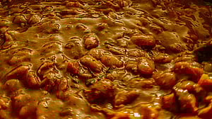 Close-up of First place Beans in Frontier Days Chuckwagon Cook-off